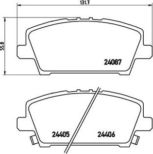 Brembo P 28 037 - Brake Pad Set, disc brake autospares.lv