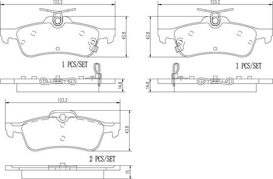 Brembo P28070N - Brake Pad Set, disc brake autospares.lv