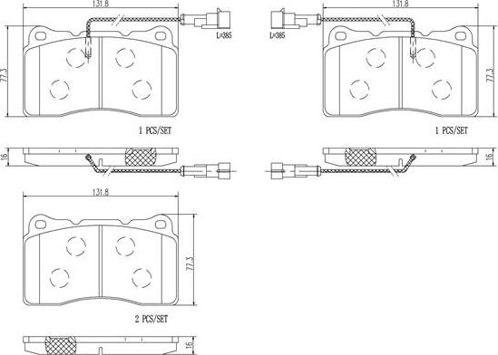 Brembo P23098N - Brake Pad Set, disc brake autospares.lv