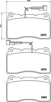 Brembo P 23 098 - Brake Pad Set, disc brake autospares.lv