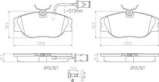 Brembo P23041N - Brake Pad Set, disc brake autospares.lv