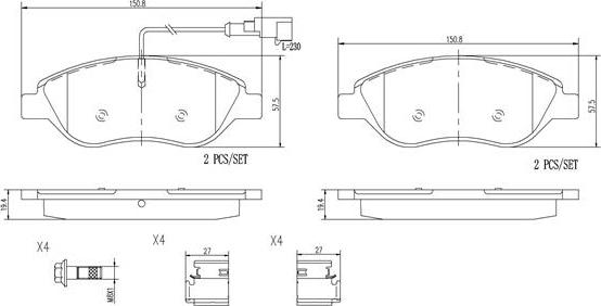 Brembo P23145N - Brake Pad Set, disc brake autospares.lv