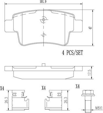 Brembo P23104N - Brake Pad Set, disc brake autospares.lv