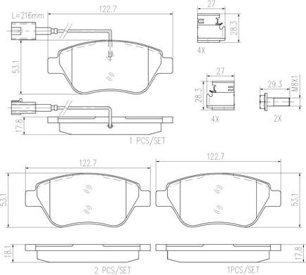 Brembo P23108N - Brake Pad Set, disc brake autospares.lv