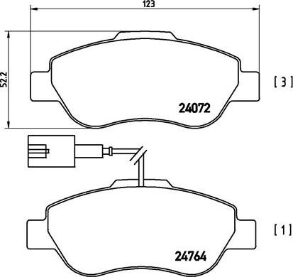 Brembo P 23 107 - Brake Pad Set, disc brake autospares.lv