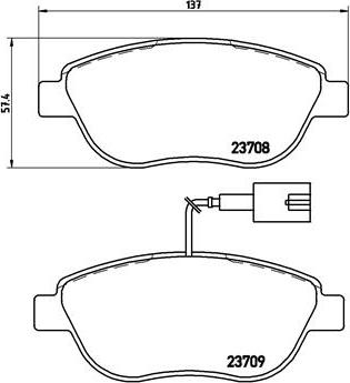 Brembo P 23 137X - Brake Pad Set, disc brake autospares.lv