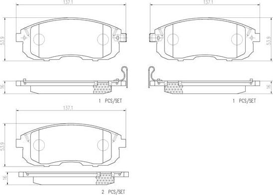 Brembo P23126N - Brake Pad Set, disc brake autospares.lv