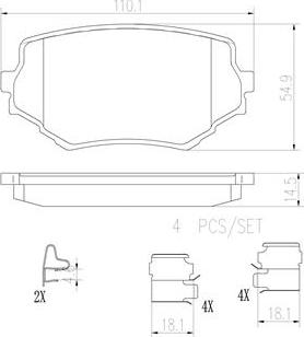 Brembo P79009N - Brake Pad Set, disc brake autospares.lv