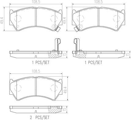 Brembo P79013N - Brake Pad Set, disc brake autospares.lv