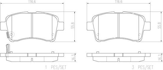 Brembo P79033N - Brake Pad Set, disc brake autospares.lv