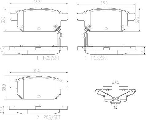 Brembo P79029N - Brake Pad Set, disc brake autospares.lv