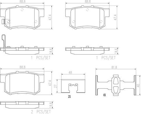 Brembo P79027N - Brake Pad Set, disc brake autospares.lv