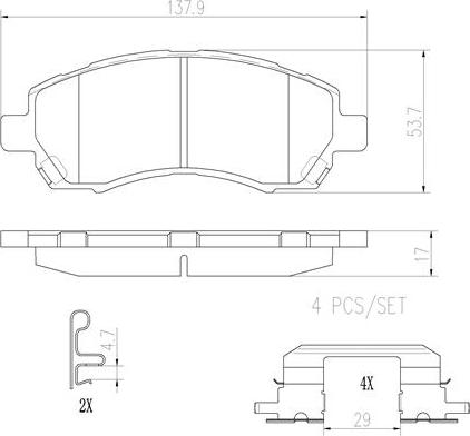 Brembo P78009N - Brake Pad Set, disc brake autospares.lv