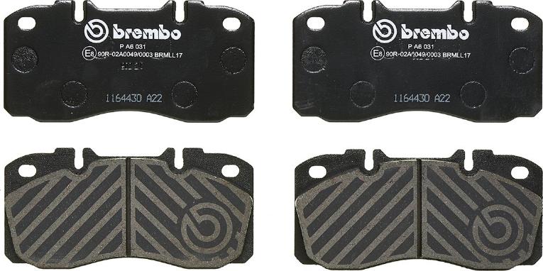 Brembo P A6 031 - Brake Pad Set, disc brake autospares.lv
