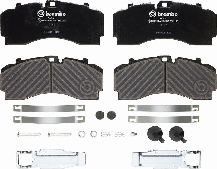 Brembo P A3 001 - Brake Pad Set, disc brake autospares.lv
