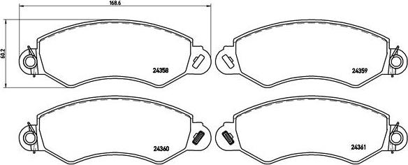 Brembo P B1 002 - Brake Pad Set, disc brake autospares.lv