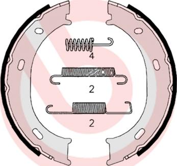 Brembo S 50 510 - Brake Shoe Set, parking brake autospares.lv