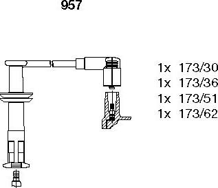 Bremi 957 - Ignition Cable Kit autospares.lv