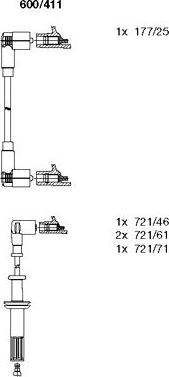 Bremi 600/411 - Ignition Cable Kit autospares.lv
