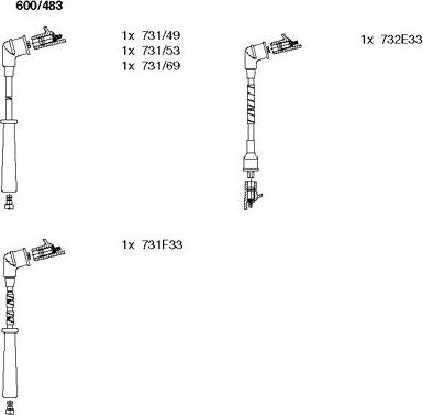 Bremi 600/483 - Ignition Cable Kit autospares.lv