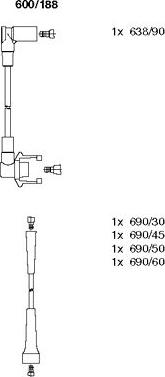 Bremi 600/188 - Ignition Cable Kit autospares.lv