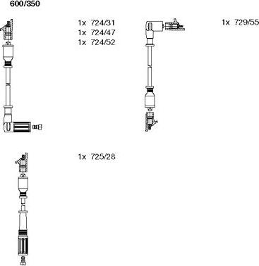 Bremi 600/350 - Ignition Cable Kit autospares.lv