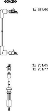 Bremi 600/290 - Ignition Cable Kit autospares.lv