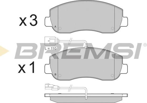 Bremsi BP3439 - Brake Pad Set, disc brake autospares.lv