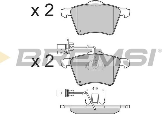 Bremsi BP2900 - Brake Pad Set, disc brake autospares.lv