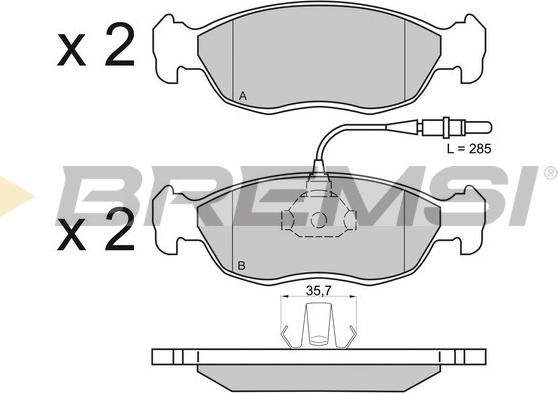 Bremsi BP2595 - Brake Pad Set, disc brake autospares.lv