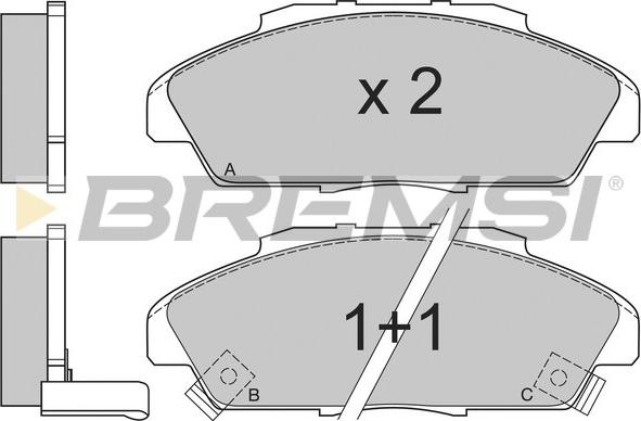 Bremsi BP2519 - Brake Pad Set, disc brake autospares.lv