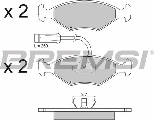 Bremsi BP2589 - Brake Pad Set, disc brake autospares.lv