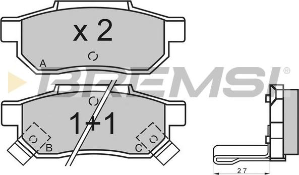 Bremsi BP2530 - Brake Pad Set, disc brake autospares.lv