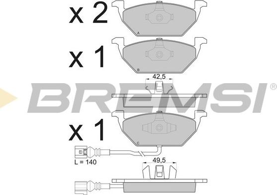 Bremsi BP2848 - Brake Pad Set, disc brake autospares.lv