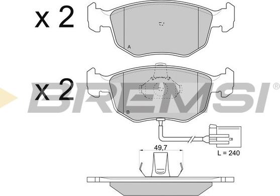 Bremsi BP2707 - Brake Pad Set, disc brake autospares.lv