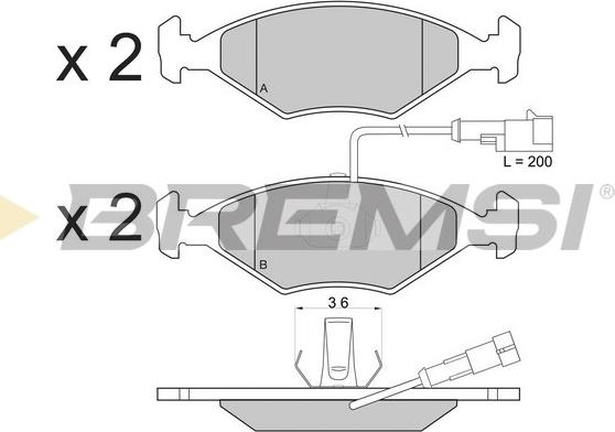 Bremsi BP2776 - Brake Pad Set, disc brake autospares.lv