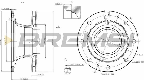 Bremsi CD5341V - Brake Disc autospares.lv