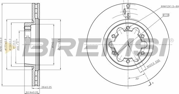 Bremsi CD5339V - Brake Disc autospares.lv