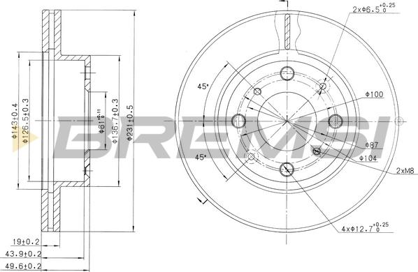 Bremsi CD6451V - Brake Disc autospares.lv