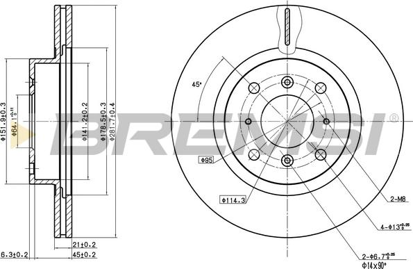 Bremsi CD6453V - Brake Disc autospares.lv