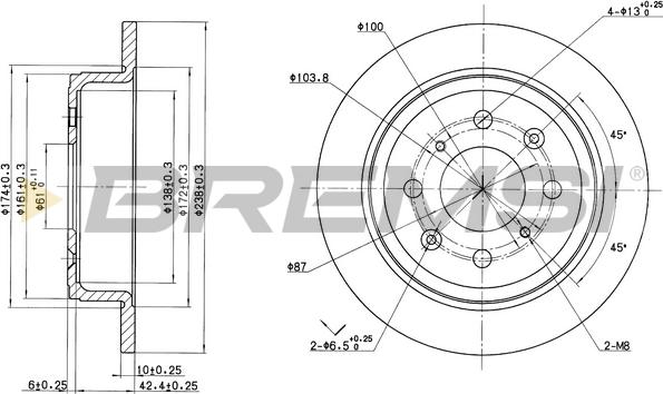 Bremsi CD6468S - Brake Disc autospares.lv