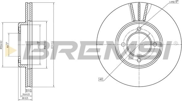 Bremsi CD6414V - Brake Disc autospares.lv