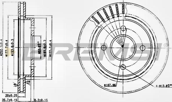 Bremsi CD6479V - Brake Disc autospares.lv