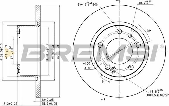 Bremsi CD6554S - Brake Disc autospares.lv