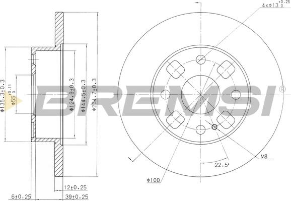 Bremsi CD6564S - Brake Disc autospares.lv