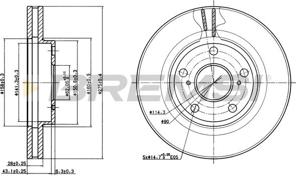 Bremsi CD6501V - Brake Disc autospares.lv