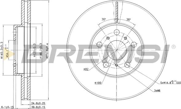 Bremsi CD6502V - Brake Disc autospares.lv