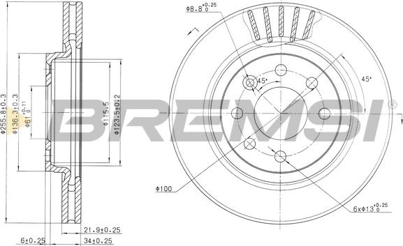 Bremsi CD6510V - Brake Disc autospares.lv