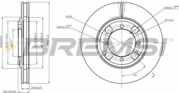 Bremsi CD6691V - Brake Disc autospares.lv