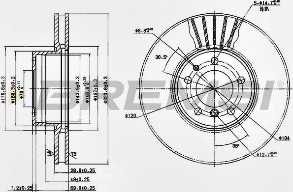 Bremsi CD6606V - Brake Disc autospares.lv